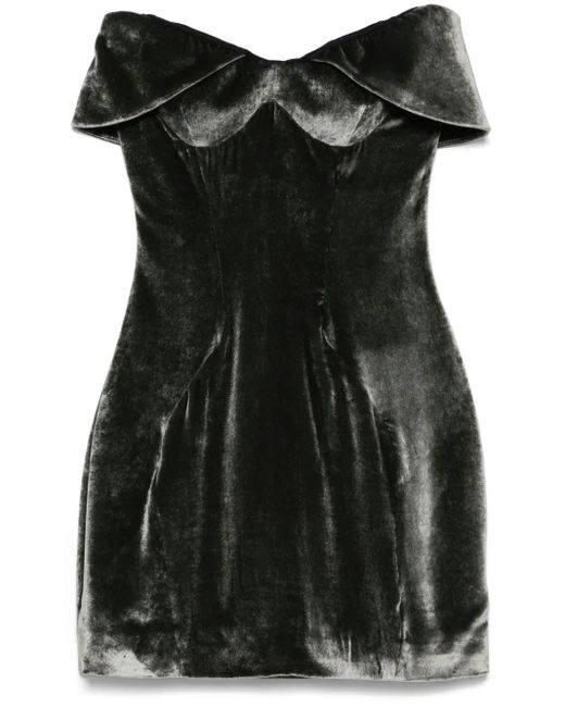 Mugler Black Velvet Mini Dress