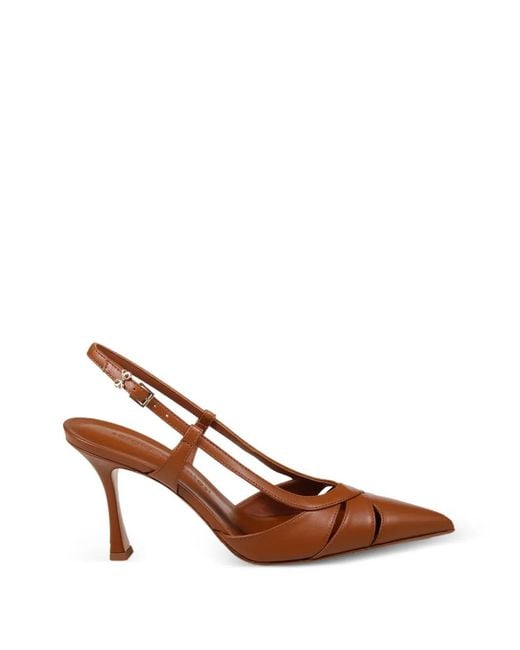 Sergio Levantesi Brown Cutout Pointed Pumps