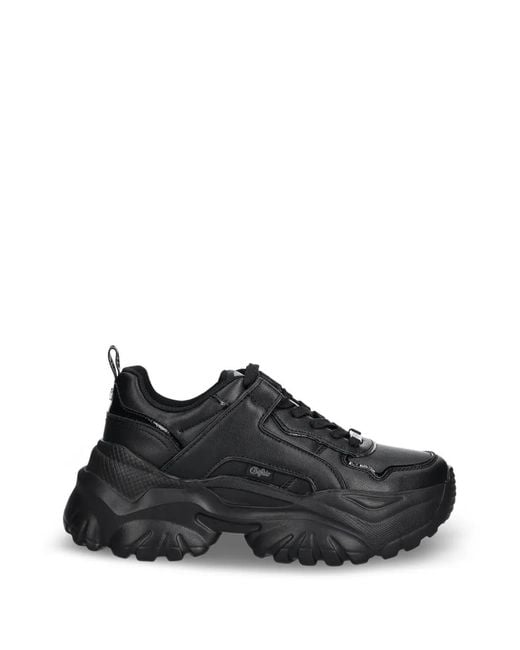 Buffalo Black Bliss One Chunky-Sole Panelled Sneakers