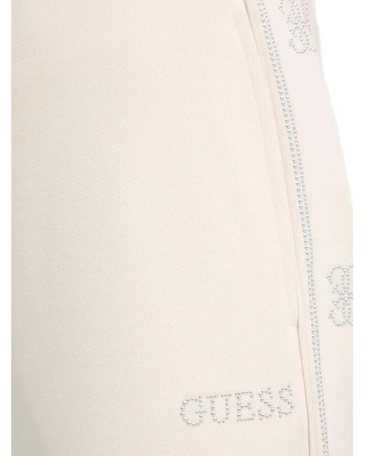 Guess White Rhinestone Drawstring Track Pants