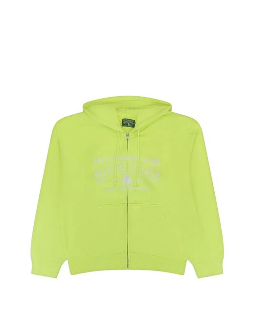 DENIM TEARS Green Adg Logo-Print Zip-Up Hoodie for men