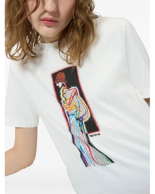 Missoni White Graphic-Print T-Shirt