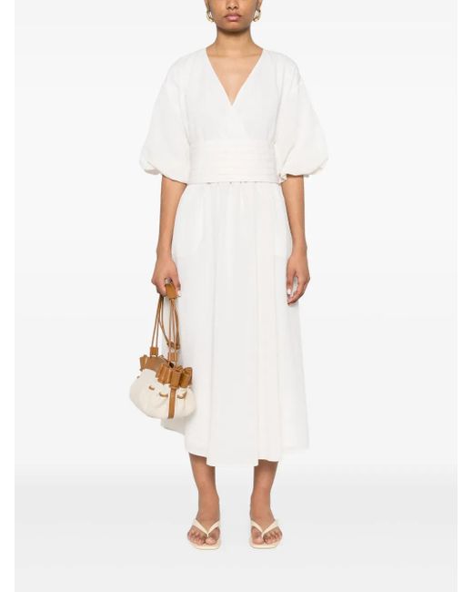 Fabiana Filippi White Striped Mini Dress