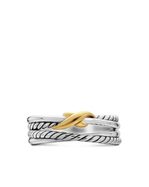 David Yurman White 18Kt And Sterling X Crossover Band Ring (6Mm)