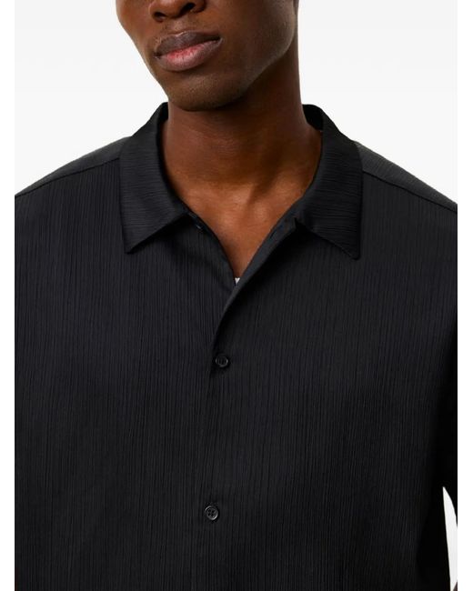 Les Deux Black Chemise Hector À Design Plissé for men