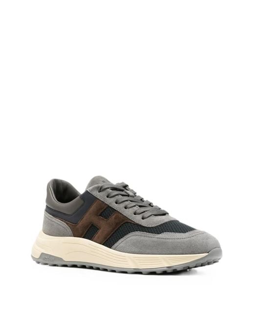 Hogan White Logo-Patch Panelled Sneakers for men
