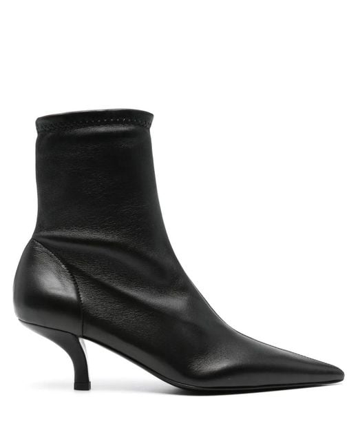 Totême Black Nappa Heeled Sock Boots