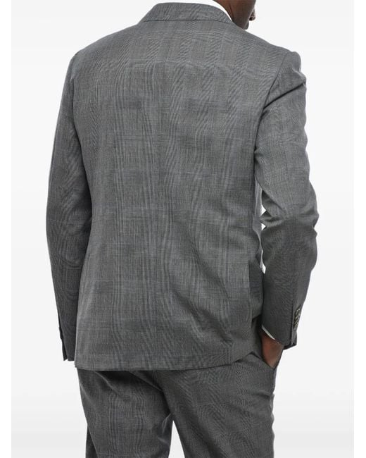 Corneliani Gray District Check Virgin Wool Suit for men