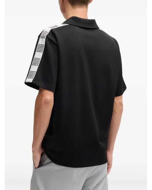 Polo À Logo Brodé HUGO pour homme en coloris Black