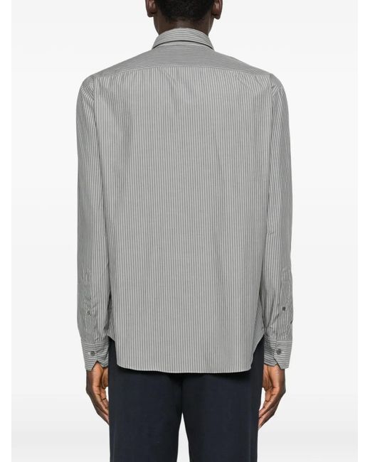 Salvatore Piccolo Gray Striped Shirt for men