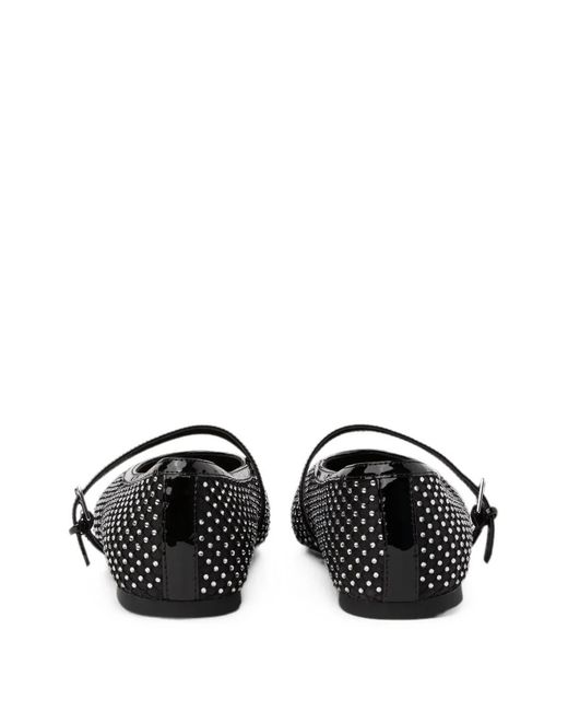 Karl Lagerfeld Black Karo Crystal-Embellished Ballet Flats