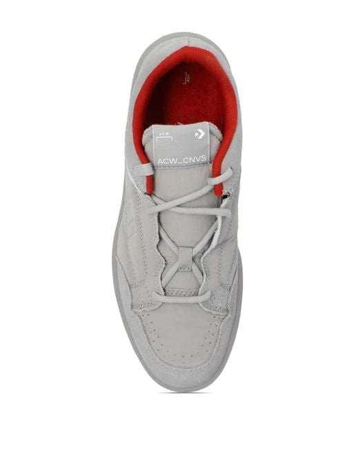 Converse Gray Stitched Pattern Lace-Up Sneakers