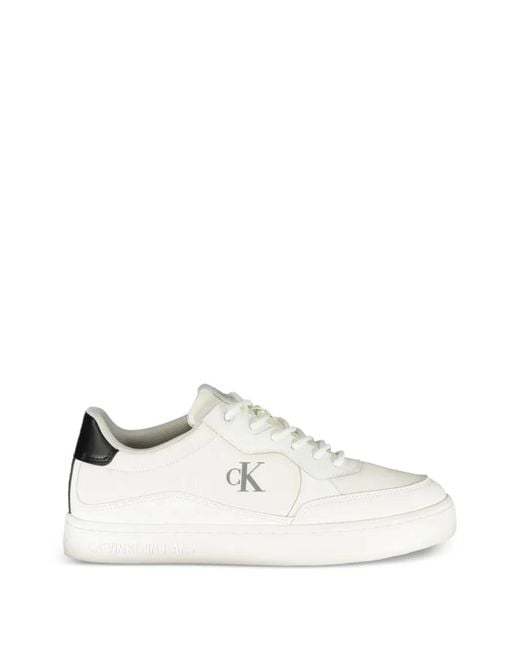 Calvin Klein White Lace-Up Sneakers for men