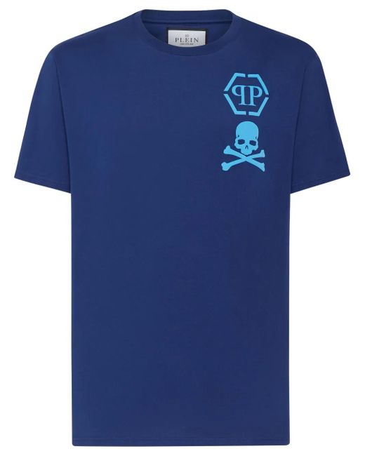Camiseta con logo estampado Philipp Plein de hombre de color Blue