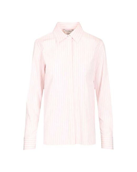 Max Mara Pink Striped Cotton Shirt