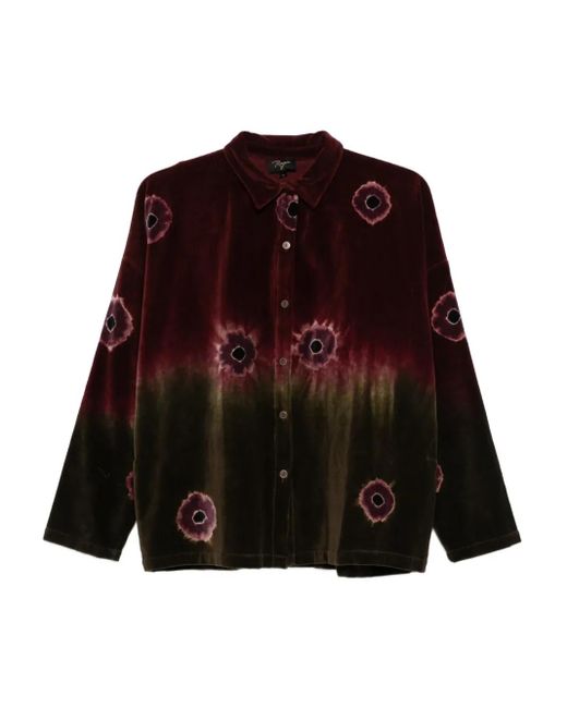 Yavi Red Tie-Dye Buttoned Shirt