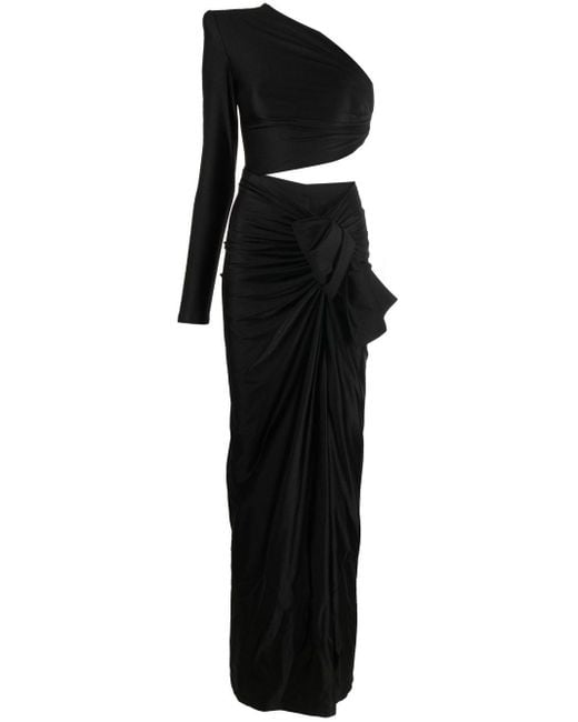 Saint Laurent Cut-out One-shoulder Long Dress in Black - Save 55% ...