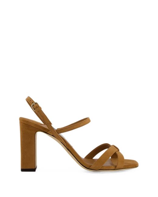 Jimmy Choo Metallic Elsy Block Heel 85 Sandals