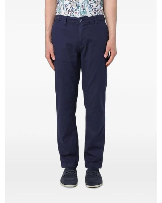 Re-hash Blue Logo-Patch Chino Trousers for men