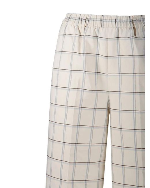 Forte_forte White Checked Trousers