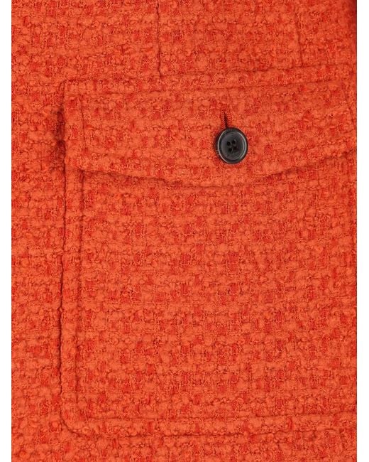 Saint Laurent Orange Single-Breasted Jacket