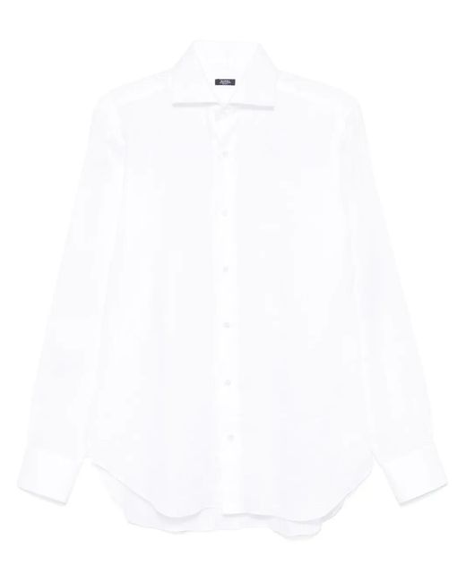 Barba Napoli White Linen Shirt for men