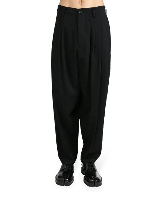 Yohji Yamamoto Black 8 Tucks Trousers for men