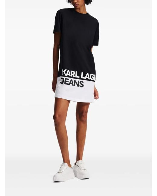 Karl Lagerfeld Black Two-Tone Mini Dress