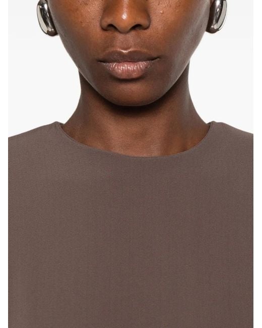 Mugler Brown Padded-Shoulder Sleeveless Bodysuit