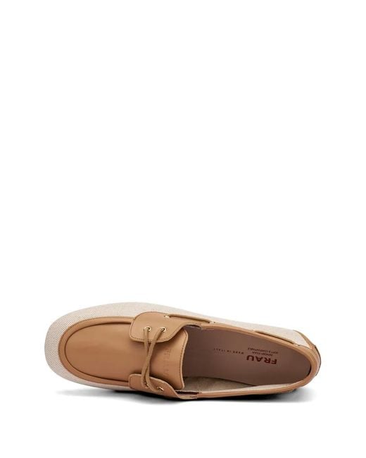 Frau White Canvas Leather Loafers