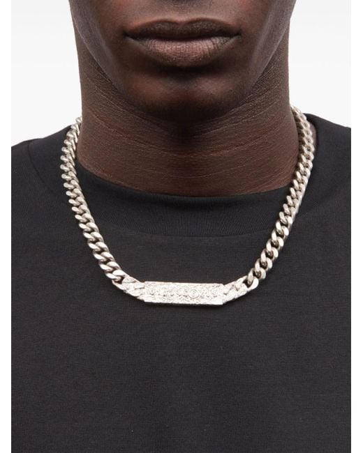 MM6 by Maison Martin Margiela White Numbers-engraved Chain Necklace