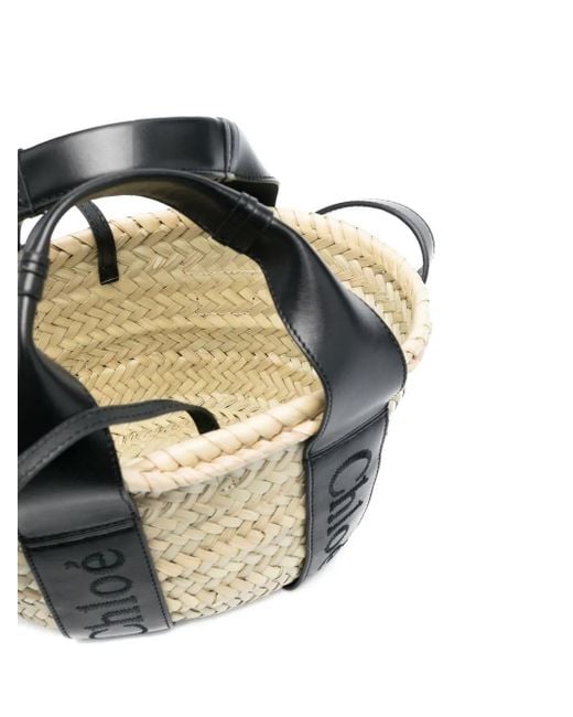 Chloé Black Small Sense Raffia Handbag