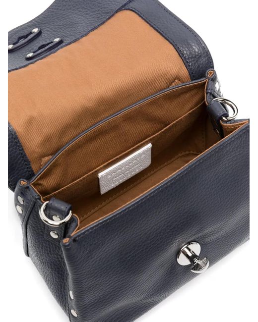 Zanellato Blue Small Postina Leather Crossbody Bag