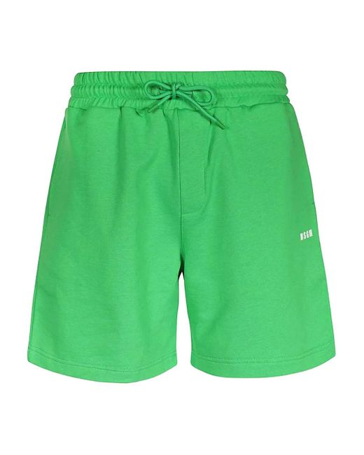 MSGM Logo-Shorts Mit Elastischem Bund in Green für Herren