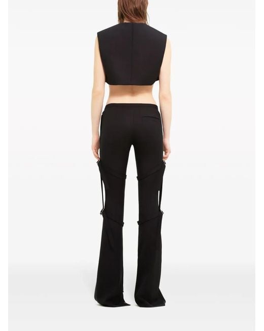 Courreges Black Virgin-Wool Cropped Top