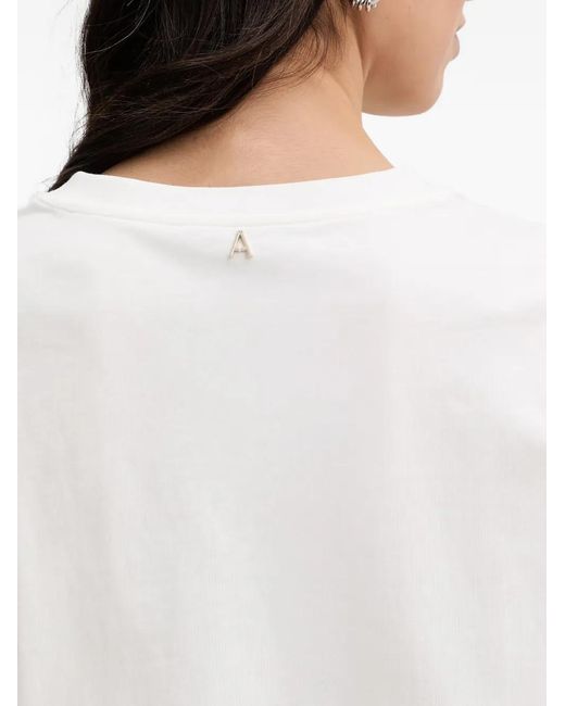 Twinset White Logo-Embroidered T-Shirt