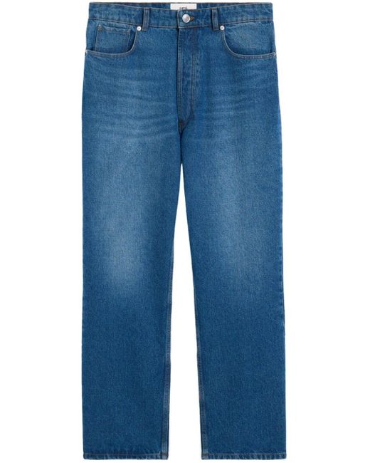 AMI Ruimvallende Straight Jeans in het Blue