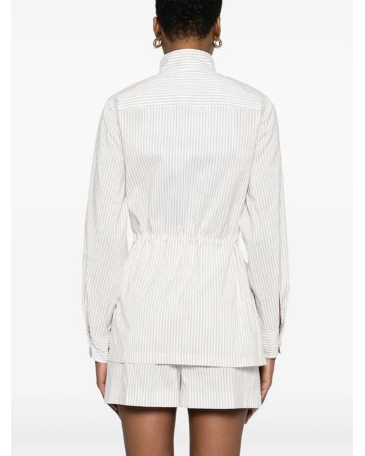Fendi White Stripy Blouson