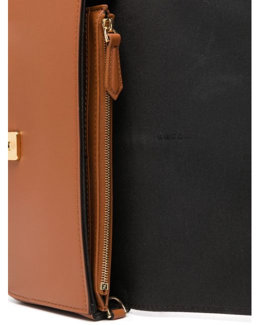 Fendi Brown Graphy Leather Cross Body Bag
