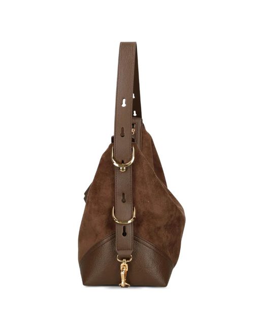 Love Moschino Brown Logo-Appliqué Shoulder Bag