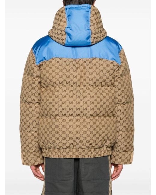 Gucci Blue GG Canvas Padded Down Jacket for men