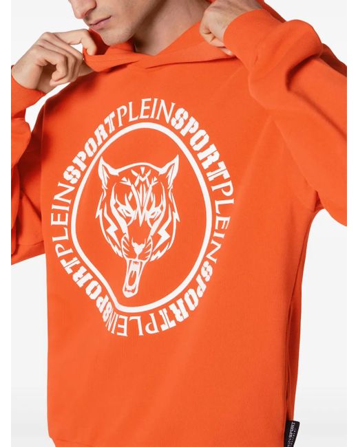 Philipp Plein Orange Hoodie En Coton Mélangés for men