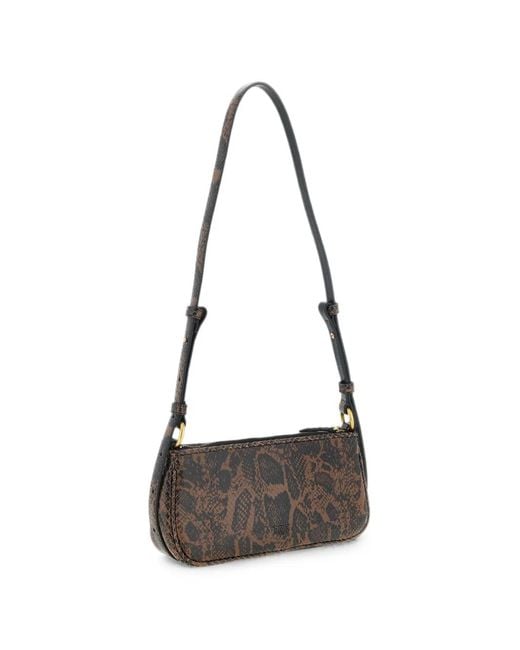 Pinko White Python-Print Love Bag Shoulder Bag
