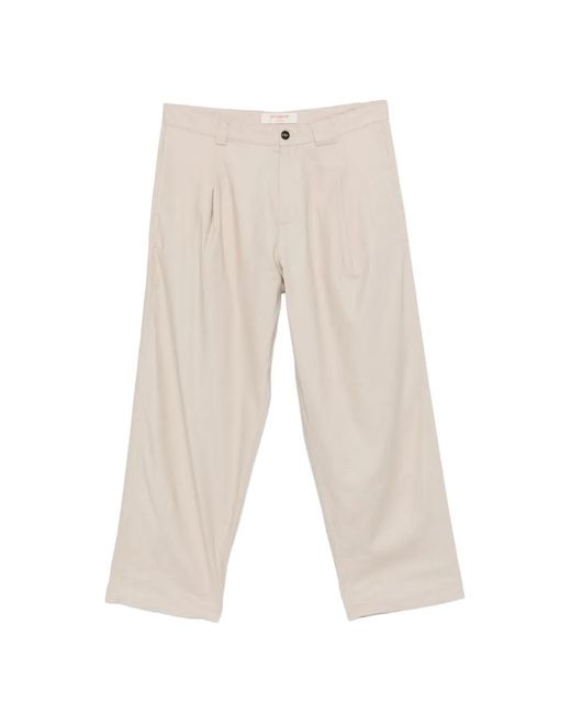 Officina 36 White Belt-Loop Pleated Trousers for men