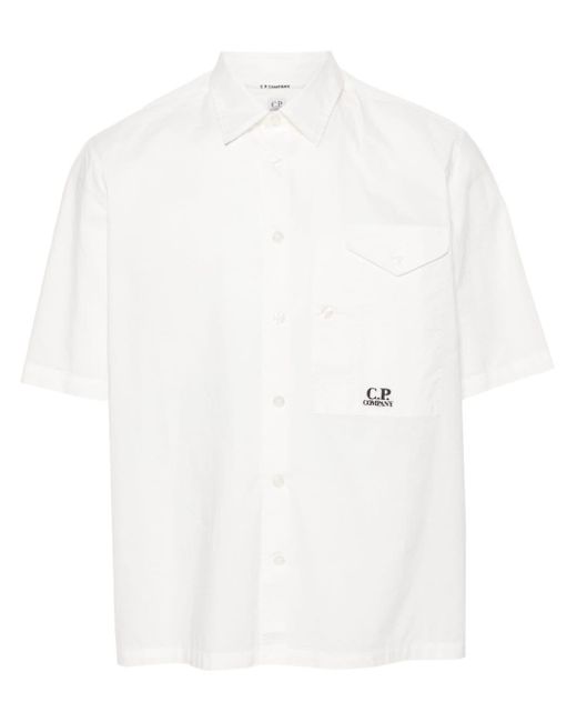 C P Company Hemd mit Logo-Stickerei in White für Herren