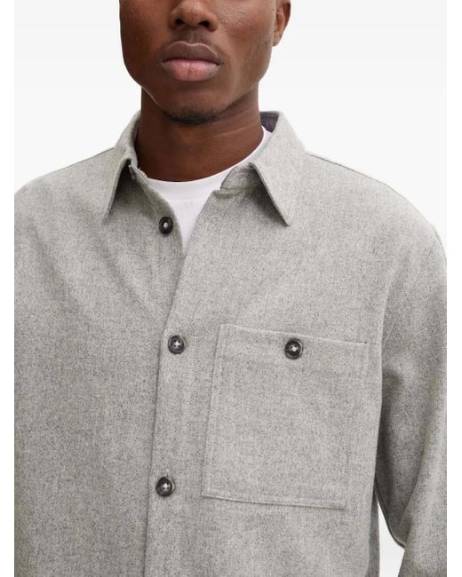Bruuns Bazaar Gray Button-Fastening Pocket Shirt for men