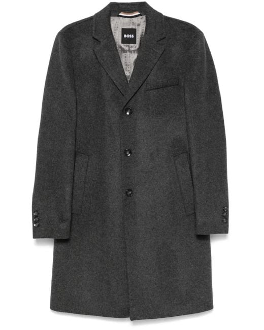 Cappotto Monopetto di Boss in Gray da Uomo