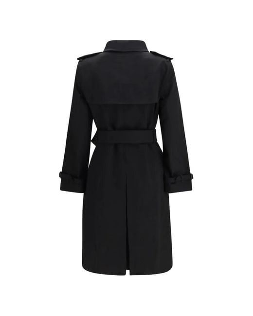 Burberry Black Long Gabardine Lakefield Trench Coat