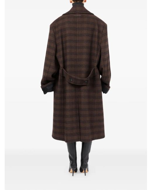 Abrigo a cuadros MM6 by Maison Martin Margiela de color Brown