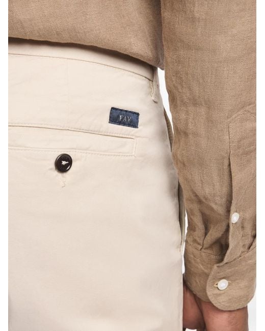 Fay White Rolled-Hems Capri Classic Trousers for men